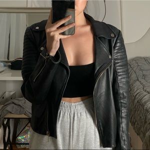 Zara moto leather jacket